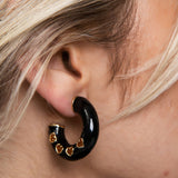 Argolas Eletroformação Heart Preta