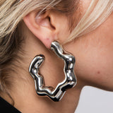 Argolas Eletroformação Ondas Prateada