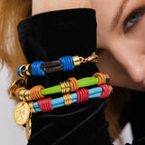 Pulseira Couro Medalha Gaia Verde