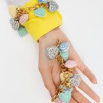 Pulseira Corrente Pop Love Color | dourado | metal com banho, metal esmaltado e corrente metálica | Ene Ene