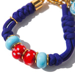Pulseira Corda Pop Love Blu | azul | corda náutica, metal com banho e metal esmaltado | Ene Ene