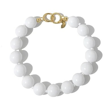 Choker Bolona Branca | resina premium e miçangas | Ene Ene