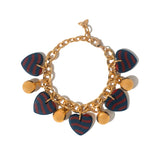 Pulseira Corrente Coração Copacabana Verm Azul M