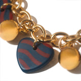 Pulseira Corrente Coração Copacabana Verm Azul M