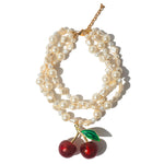 Colar Triplo Pérola Cerejão Folha Verde | verde | pérolas e resina premium | Ene Ene