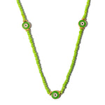 Colar Miçanga 2 Em 1 Olho Grego Maçã Verde | maçã verde e verde | miçangas | Ene Ene