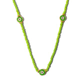 Colar Miçanga 2 Em 1 Olho Grego Maçã Verde | maçã verde e verde | miçangas | Ene Ene