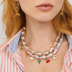 Choker Pérolas Rosê Cecily | rosé | pérolas, resina premium e metal com banho | Ene Ene