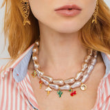 Choker Pérolas Rosê Cecily | rosé | pérolas, resina premium e metal com banho | Ene Ene
