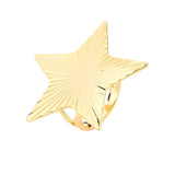 Anel De Estrela Texturizado Liso Dourado