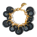 Pulseira Corrente Botões Preta | preto | resina premium, corrente metálica, metal com banho e metal esmaltado | Ene Ene