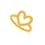 Anel Coração Liso Banhado a Ouro