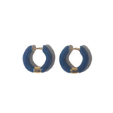 Brinco Argola Esmaltada Azul Escuro Runa