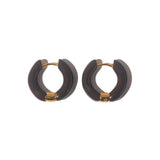Brinco Argola Esmaltada Marrom Prilla