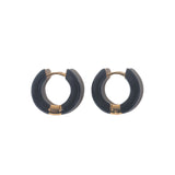 Brinco Argola Esmaltada Preto Fawn