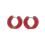 Brinco Argola Esmaltada Vermelho Pell