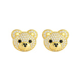 Brinco Urso com Micro Zircônias Banhado a Ouro