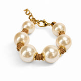 Pulseira Pérolas 22MM Allure M | dourado | pérolas e corrente metálica | Ene Ene