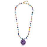 Colar Alfinete Smile Roxo