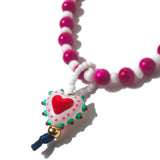 Colar Namorados Murano Coração Rosa