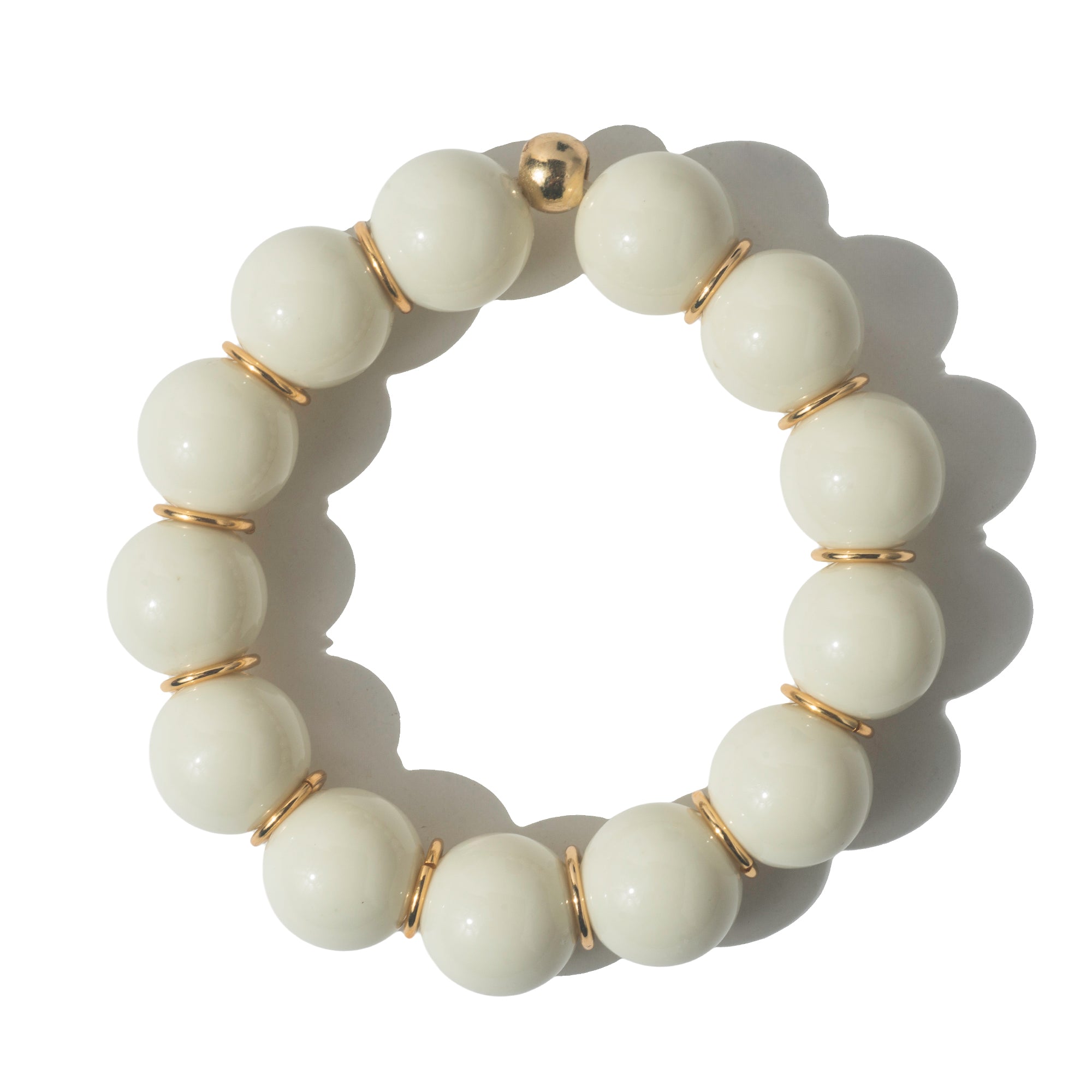 Pulseira Bubble Basic Off | off white | resina premium e metal com banho | Ene Ene