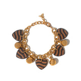 Pulseira Corrente Coração Copacabana Tons Marrom