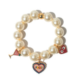 Pulseira Namorados Pérola Pingentes