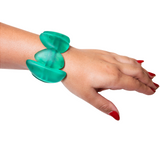 Pulseira Resina Geométrica Turquesa