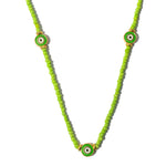 Colar Miçanga 2 Em 1 Olho Grego Maçã Verde | maçã verde e verde | miçangas | Ene Ene