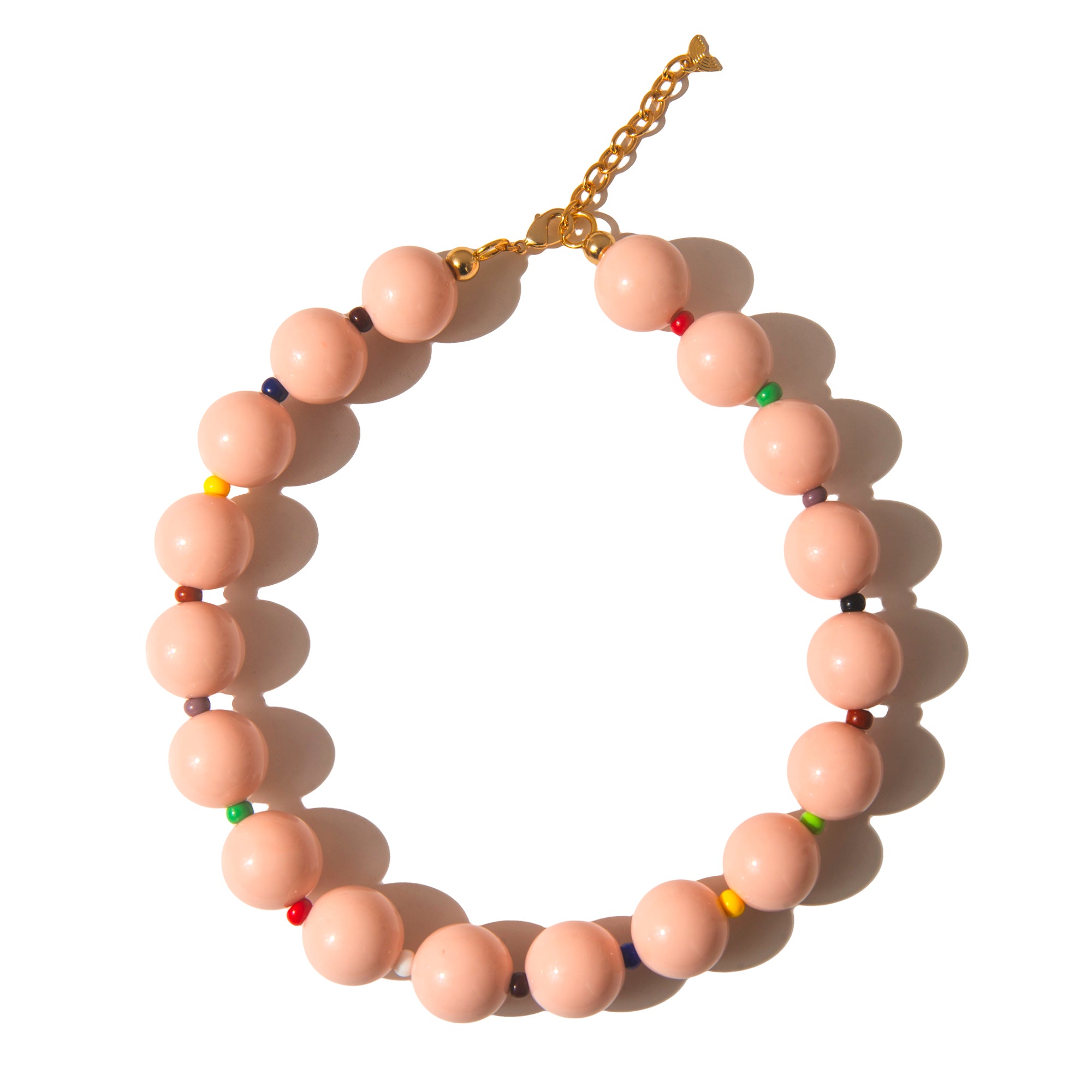 Choker Bola Rose | rosé | resina premium e metal esmaltado | Ene Ene