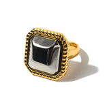 Anel Geométrico Prateado