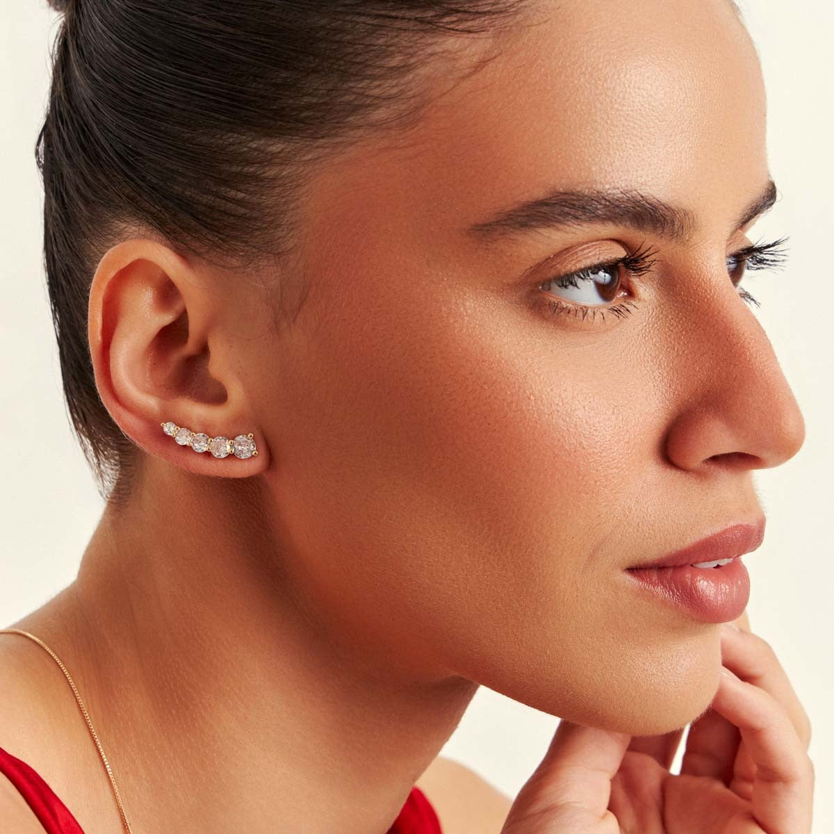Brinco Ear Cuff Zircônia | metal com banho e micro zircônias | Ene Ene