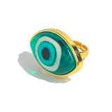 Anel Olho Grego Verde Transparente
