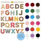 Colar Inicial W Personalizado com Esmaltação Colorida do Seu Jeito
