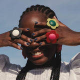 Anel Resina Daisy Fosco Verde