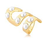 Anel Curvo Pérolas Shell