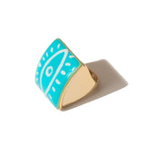 Anel Olho Grego Ruby Turquesa